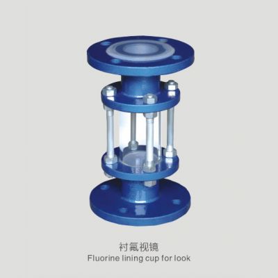 Fluorine lining sight glass