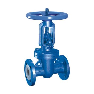 Fluorine-lining gate valve